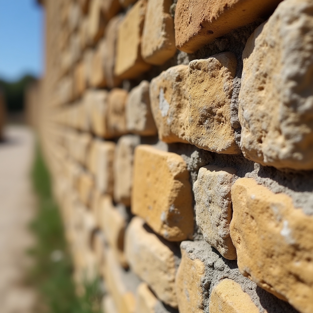 Detalle de construcción con piedra natural en muro tradicional